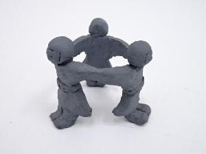 焼〆三ツ人形蓋置